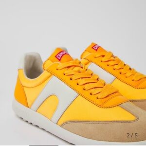 Camper Bright Yellow Sneakers with Red Logo Size 38